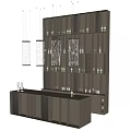 Modern Bar Counter Design With Wine Racks And Hanging Pendant Lights