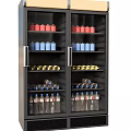 Double Door Commercial Display Refrigerator Featuring Organized Beverage Shelves With Assorted Drinks 3d model