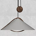 Modern Minimalist Pendant Light With White Lampshade And Wooden Accents Design