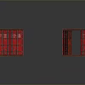 Two Red Maersk Storage Containers As Household Supplies With Open Door And Closed Unit