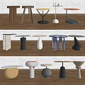 Modern Stylish Side Tables With Unique Bases And Diverse Material Designs 3d model