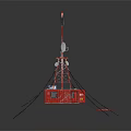 Red Industrial Modular Container Building With Tower Structure And Antenna