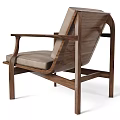Stylish Accent Chair with Wooden Frame Beige Cushion and Tufted Backrest Design