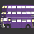 Purple Vintage Double Decker Bus Model With Detailed Windows And Classic Design