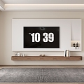 Modern minimalist TV background wall suspended TV cabinet 3d model