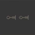Black Metal Mechanical Parts With Square Plate Chain Link And Round Component Design