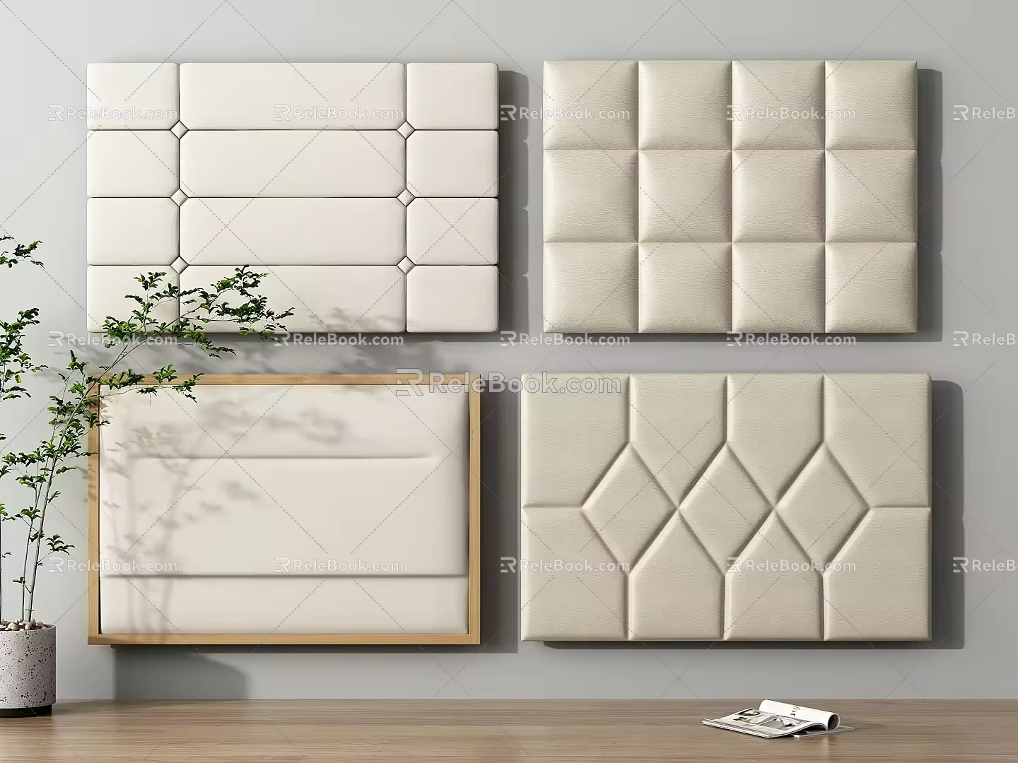 Soft Bag Soft Bag Backrest Bedside Backrest Soft Bag Background Wall Leather Soft Bag 3d model