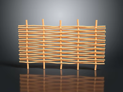 Handwoven Rattan Decorative Screen with Braided Texture for Home Household Use 3d model