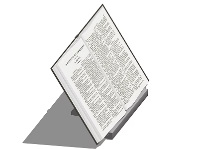 Open Book With Dictionary Pages And Visible Text On Reading Stand 3d model