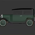 Vintage Green Classic Car With Black Roof And Retro Design Elements