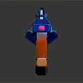 Futuristic Toy Gun With Vibrant Blue Pink And Orange Accents