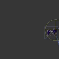 Game Film Character 3D Model with Dark Blue Outfit and White Hair Multiple Views