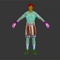 Man Boxer In American Flag Boxing Shorts With Red Boots White Socks And Colorful Gloves