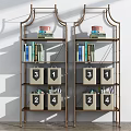 Modern Metal Shelving Unit with Numbered Bins Books and Storage Boxes for Home Organization
