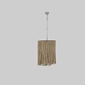 Minimalist Woven Pendant Light With Natural Shade And Chrome Hanging Rod