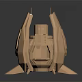 Futuristic Sci Fi Weapon 3D Model With Copper Metallic Finish And Armored Wing Like Structure 3d model