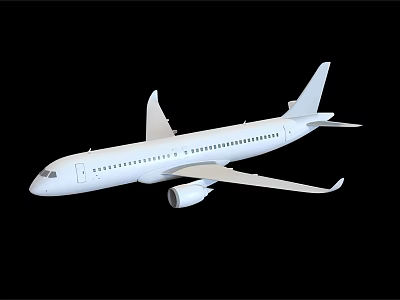Modern White Passenger Airplane With Sleek Wings Engine And Fuselage Windows 3d model