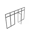Modern Black Frame Casement Door With Multiple Glass Panels And Sleek Design