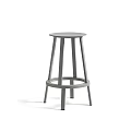 Wooden Bar Stool Featuring Round Seat And Sturdy Four Legs Structure 3d model
