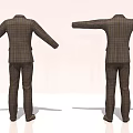 Checkered Suit Set With Matching Pants Tie And Shoes In Two Poses