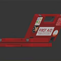 Red AED Emergency Kit Open Case Design With Internal Compartments And Labels