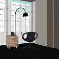 Modern Inflatable Furniture Design With Stylish Chair And Floor Lamp In Living Space
