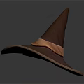 Purple Witch Hat With Pointed Top Wide Brim And Pink Ribbon Band Design
