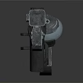 Modern Tactical Handgun With Metal Body Black Grip And Red Trigger Detail