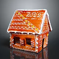 Decorative Gingerbread House With 2022 And White Icing Decoration In Classic Shape