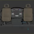 Aircraft Cockpit Interior With Two Brown Seats And Control Panel Instruments