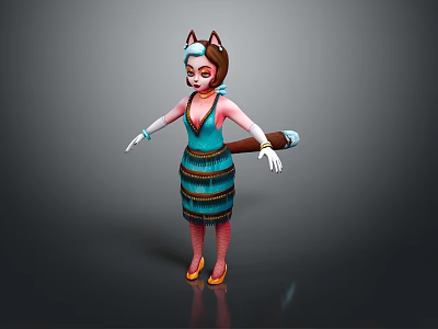 Modern game character cat girl cat girl cartoon girl 3d model Modern game character cat girl cat girl cartoon girl 3d model