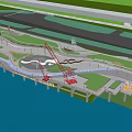 Waterfront Landscape Design With Curved Walkways Lush Greenery And Scenic Water View