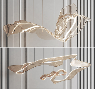 Modern chandelier combination 3d model