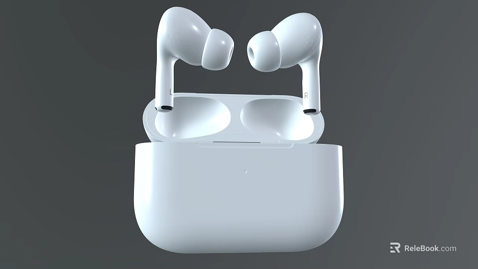 White Wireless Earbuds With Charging Case For High Quality Sound Experience 3d model