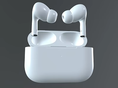 White Wireless Earbuds With Charging Case For High Quality Sound Experience 3d model
