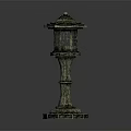 Traditional Stone Lantern Furniture with Intricate Carving and Grille Windows for Garden Outdoor Decoration