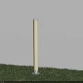 Modern Outdoor Standing Light Pole White Illuminated In Grass Garden Design