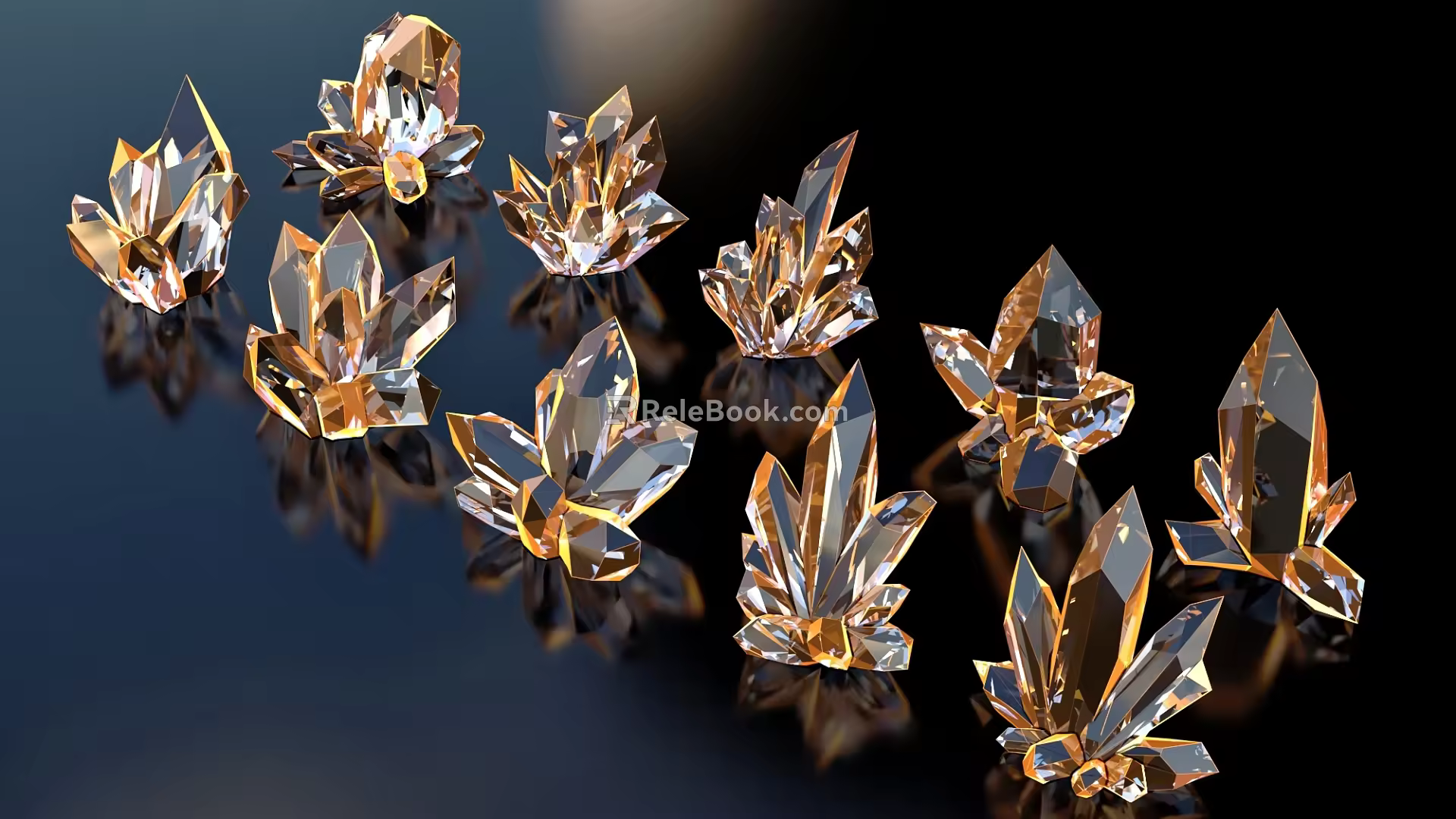 spar crystal cluster 3d model