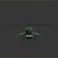 Green Camouflage Helicopter with Rotors and Military Design Features