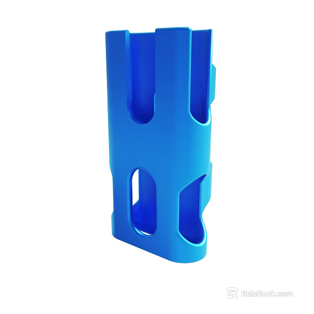 Blue Plastic Perforated Tubular Object With Multiple Holes And Smooth Surface 3d model 