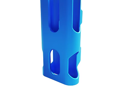 Blue Plastic Perforated Tubular Object With Multiple Holes And Smooth Surface 3d model