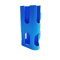 Blue Plastic Perforated Tubular Object With Multiple Holes And Smooth Surface