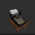 Vintage Electronic Typewriter with Wooden Base Paper Roll and Classic Keyboard