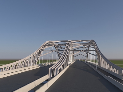 Landscape pedestrian bridge 3d model