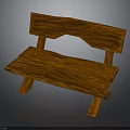 Wooden Bench Solid Wood Construction With Natural Grain Finish Rustic Outdoor Furniture Design