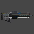 Futuristic Sci Fi Weapon With Blue Light Effects Metallic Structure And Advanced Design