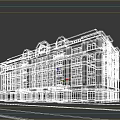 Classical Style Office Building With Stone Exterior Large Windows And Decorative Design 3d model