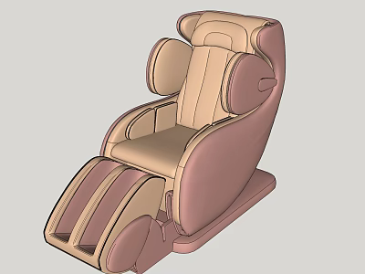Comfortable Modern Massage Chair With Ergonomic Design And Leather Upholstery 3d model