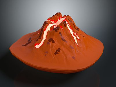 Geo-vein Volcano Volcanic Island Terrain 3d model