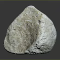 Natural White Stone With Red Markings And Rough Surface Texture 3d model